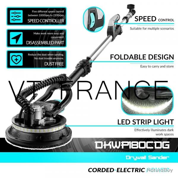 Ponceuse Orbitale Girafe PRO 800W 210mm, Modele: DKWP180CDG