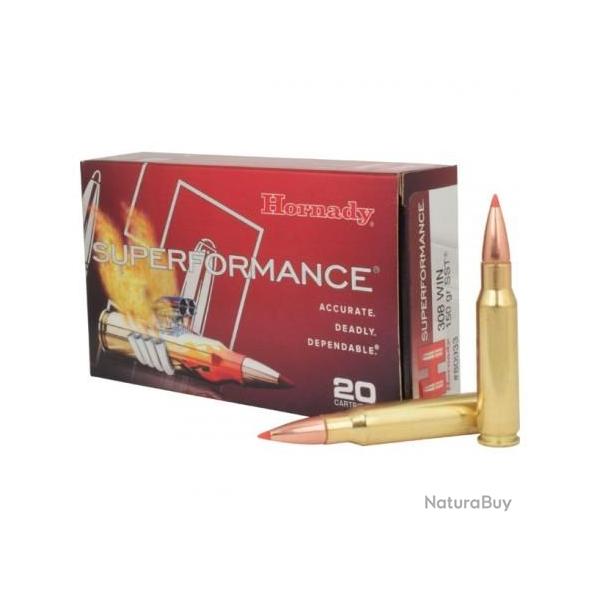Munitions HORNADY calibre 308 Win Superformance SST 165gr - 10.7g x20