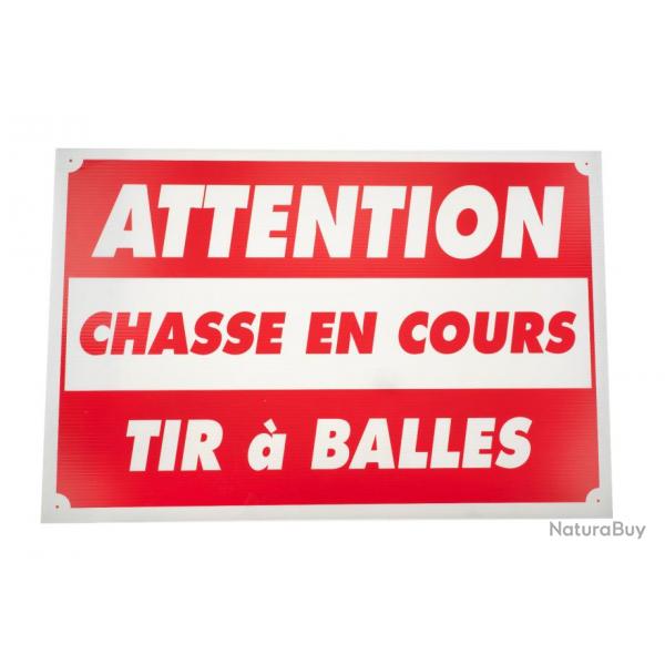 Panneau attention chasse en cours tir  balles 60 x 40 cm akylux