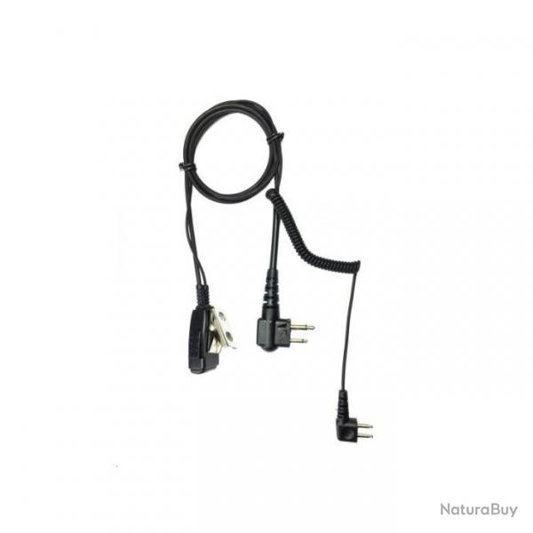 Cble micro pour Casque antibruit 3M Peltor sporttac - j22 - prise coude - Motorola/MIDland g15