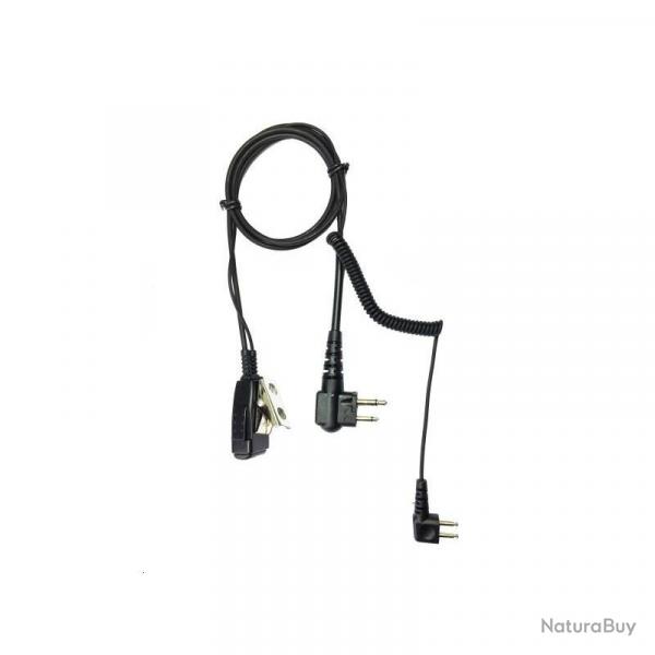 Câble micro pour Casque antibruit 3M Peltor sporttac - j22 - prise coudée - Motorola/MIDland g15