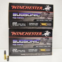 2 boites de 500 Balles 22LR Winchester subsonic 42 gr