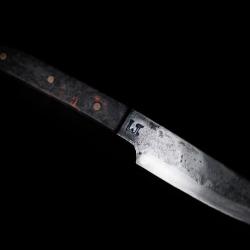 Couteau forgé à la main avec manche en fibre de carbone - Étui artisanal compris - PIÈCE UNIQUE