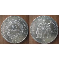 France 50 Francs 1976 Hercule Piece Argent Hercules Franc Frcs frs Frc