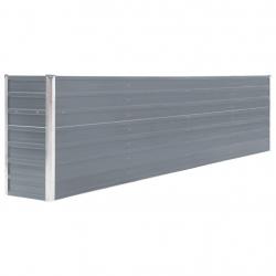 Jardinière lit surélevé plantes fleurs jardin 320 x 40 x 77 cm acier galvanisé gris 02_0000801