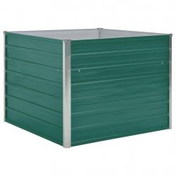 Jardinière lit surélevé plantes fleurs jardin 100 x 100 x 77 cm acier galvanisé vert 02_0000787