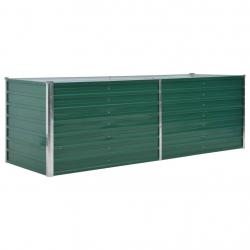 Jardinière lit surélevé plantes fleurs jardin 240 cm acier galvanisé vert 02_0001106