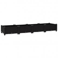Jardinière lit surélevé plantes fleurs jardin 160 cm polypropylène noir 02_0000917