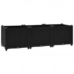 Jardinière lit surélevé plantes fleurs jardin 120 cm polypropylène noir 02_0000907