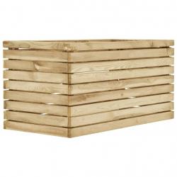 Jardinière lit surélevé plantes fleurs jardin 100 x 50 x 50 cm bois de pin imprégné 02_0000898