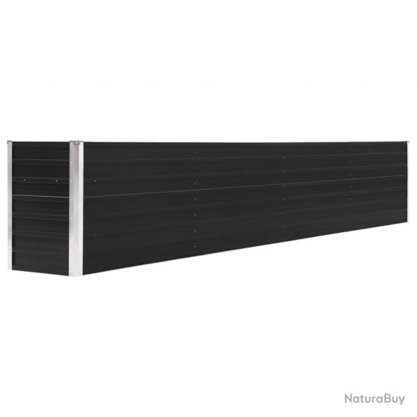 Jardinire lit surlev plantes fleurs jardin acier galvanis 320 x 40 x 45 cm anthracite 02_0001107
