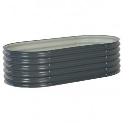 Jardinière lit surélevé plantes fleurs jardin 160 x 80 x 44 cm acier galvanisé gris 02_0001005