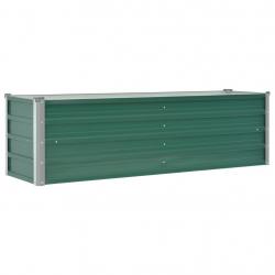 Jardinière lit surélevé plantes fleurs jardin acier galvanisé 160 x 40 x 45 cm vert 02_0001092