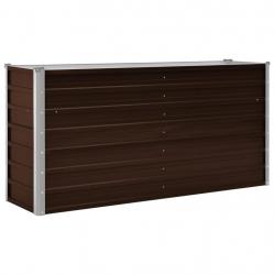 Jardinière lit surélevé plantes fleurs jardin 160 x 40 x 77 cm acier galvanisé marron 02_0001217