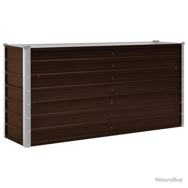 Jardinire lit surlev plantes fleurs jardin 160 x 40 x 77 cm acier galvanis marron 02_0001217