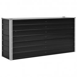 Jardinière lit surélevé plantes fleurs jardin anthracite 160 cm acier galvanisé 02_0001142