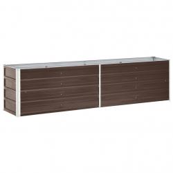Jardinière lit surélevé plantes fleurs jardin acier galvanisé 240 x 40 x 45 cm marron 02_0001097