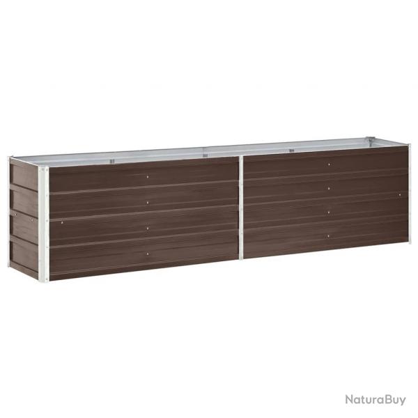 Jardinire lit surlev plantes fleurs jardin acier galvanis 240 x 40 x 45 cm marron 02_0001097
