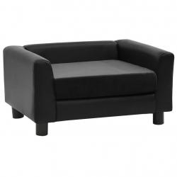 Canapé pour chien noir 60 cm peluche et synthétique noir 02_0000197
