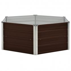 Jardinière surélevée marron 129 x 129 x 46 cm acier galvanisé 02_0000858