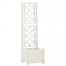 Jardinière avec treillis 43 x 43 x 142 cm PP blanc 02_0000813