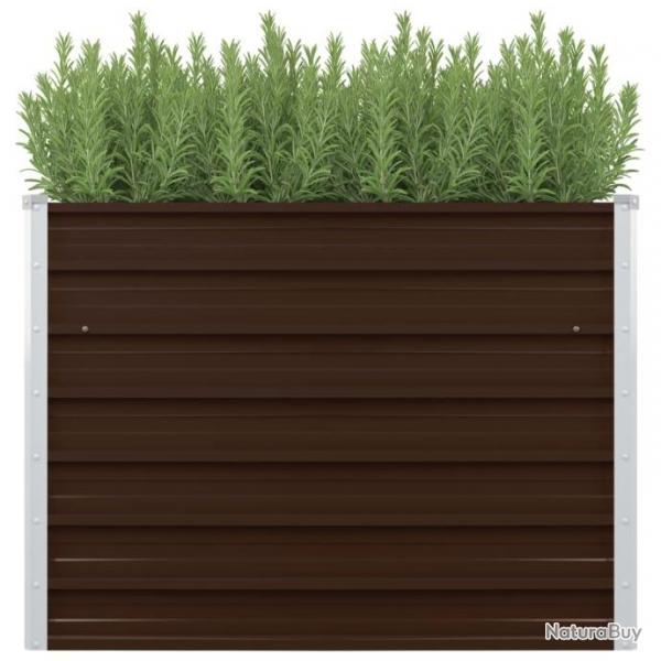 Jardinire surleve marron 100 x 100 x 77 cm jardin plantes fleurs acier galvanis 02_0000857