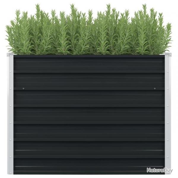 Jardinire surleve anthracite 100 x 100 x 77 cm jardin plantes fleurs acier galvanis 02_0000853