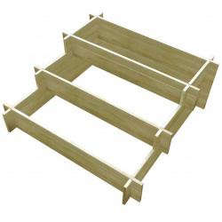 Jardinière à 3 niveau x 90 x 90 x 35 cm jardin plantes fleurs bois imprégné 02_0000863