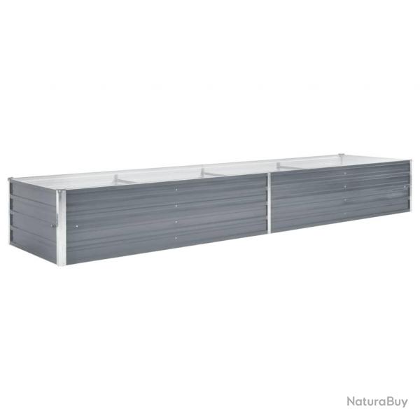 Jardinire lit surlev plantes fleurs jardin acier galvanis 320 x 80 x 45 cm gris 02_0001111