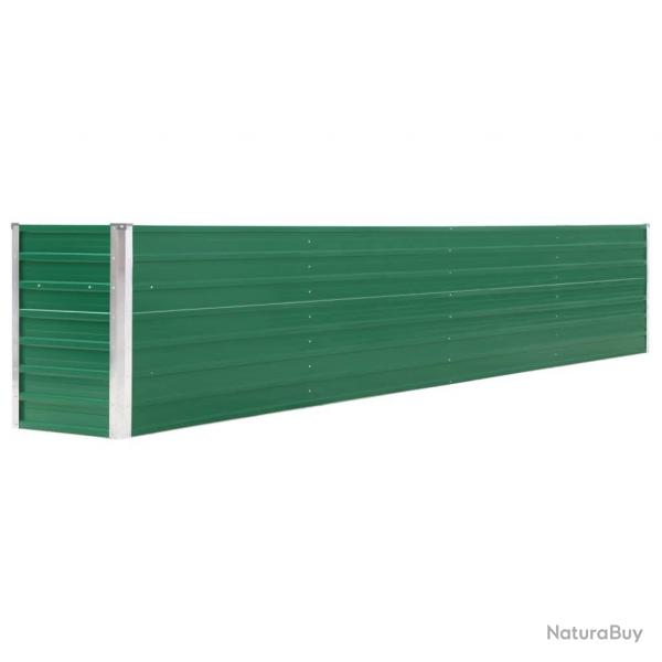 Jardinire lit surlev plantes fleurs jardin acier galvanis 320 x 40 x 45 cm vert 02_0001110