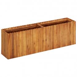 Jardinière lit surélevé plantes fleurs jardin 150 x 30 x 50 cm bois massif d'acacia 02_0000999