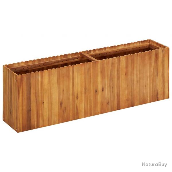 Jardinire lit surlev plantes fleurs jardin 150 x 30 x 50 cm bois massif d'acacia 02_0000999