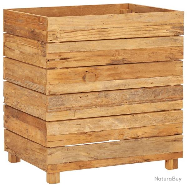 Jardinire lit surlev plantes fleurs jardin 50 x 40 x 55 cm bois de teck recycl et acier 02_0000