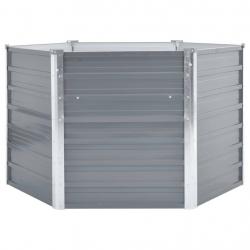 Jardinière lit surélevé plantes fleurs jardin acier galvanisé 129 x 129 x 77 cm gris 02_0001089