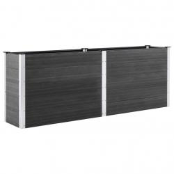 Jardinière lit surélevé plantes fleurs jardin 250 x 100 x 91 cm WPC gris 02_0001025