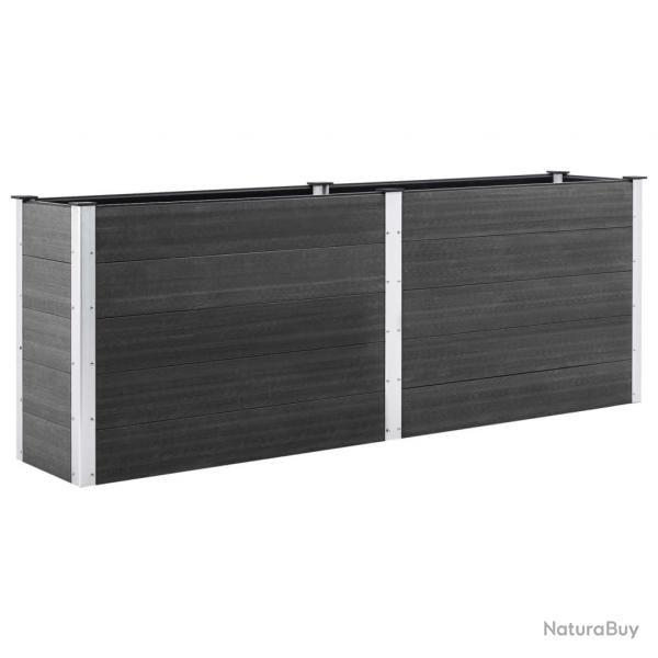 Jardinire lit surlev plantes fleurs jardin 250 x 100 x 91 cm WPC gris 02_0001025
