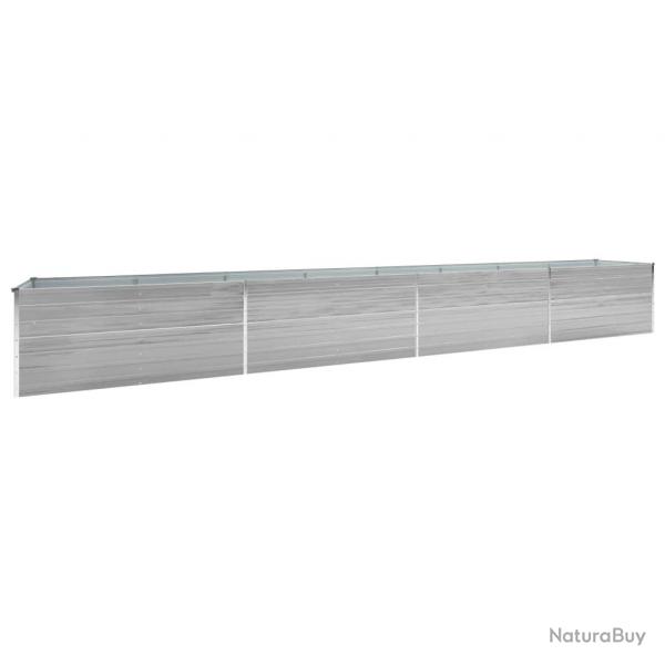 Jardinire lit surlev plantes fleurs jardin acier galvanis 600 x 80 x 45 cm gris 02_0001131
