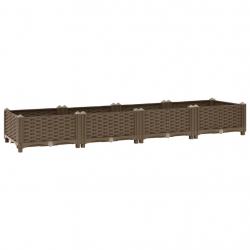Jardinière lit surélevé plantes fleurs jardin 160 x 40 x 23 cm polypropylène marron 02_0000916