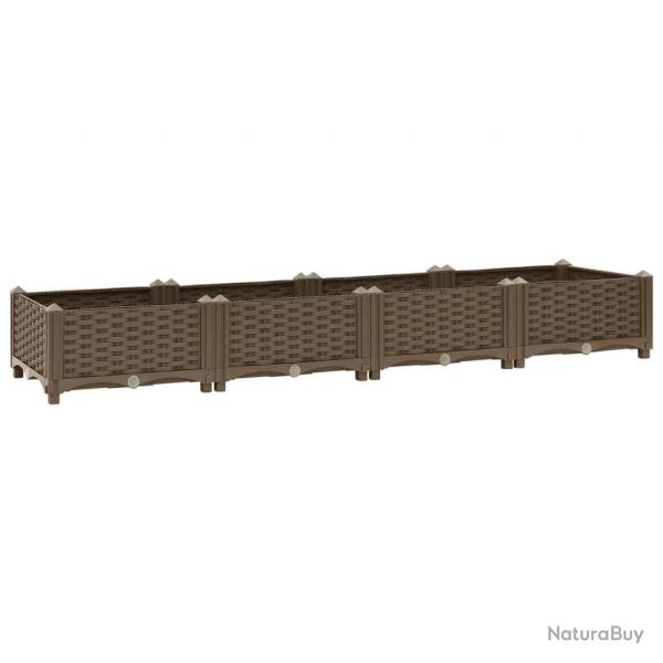 Jardinire lit surlev plantes fleurs jardin 160 x 40 x 23 cm polypropylne marron 02_0000916