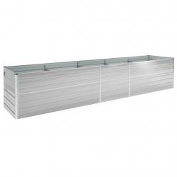 Jardinière lit surélevé plantes fleurs jardin acier galvanisé 400 x 80 x 45 cm gris 02_0001116