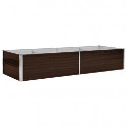 Jardinière lit surélevé plantes fleurs jardin 240 x 80 x 45 cm acier galvanisé marron 02_0001218