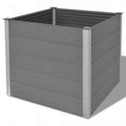 Jardinière lit surélevé plantes fleurs jardin WPC 100 x 100 x 91 cm gris 02_0001236