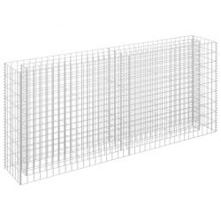 Jardinière lit surélevé plantes fleurs jardin à gabion 180 x 30 x 90 cm acier galvanisé 02_0001283