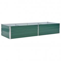 Jardinière lit surélevé plantes fleurs jardin acier galvanisé 240 x 80 x 45 cm vert 02_0001104