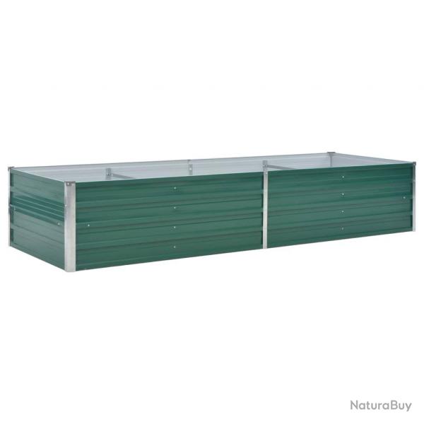 Jardinire lit surlev plantes fleurs jardin acier galvanis 240 x 80 x 45 cm vert 02_0001104