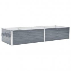 Jardinière lit surélevé plantes fleurs jardin acier galvanisé 240 x 80 x 45 cm gris 02_0001103