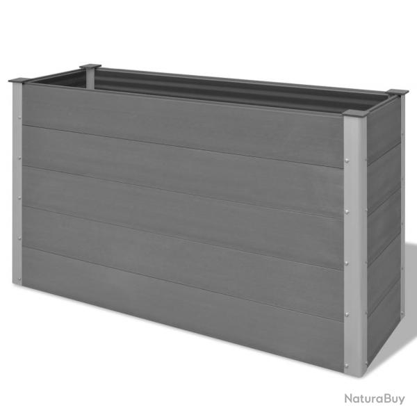 Jardinire lit surlev plantes fleurs jardin WPC 150 x 50 x 91 cm gris 02_0001241