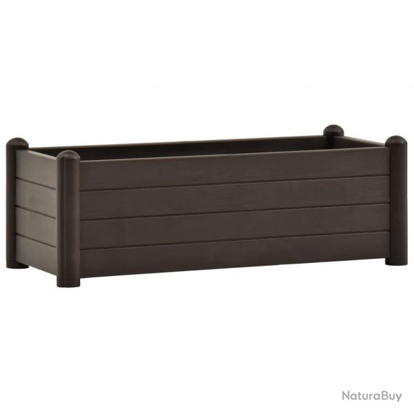 Jardinire lit surlev plantes fleurs jardin PP moka 100 x 43 x 35 cm 02_0001226