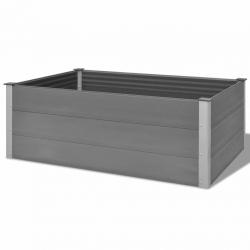 Jardinière lit surélevé plantes fleurs jardin WPC 150 x 100 x 54 cm gris 02_0001238