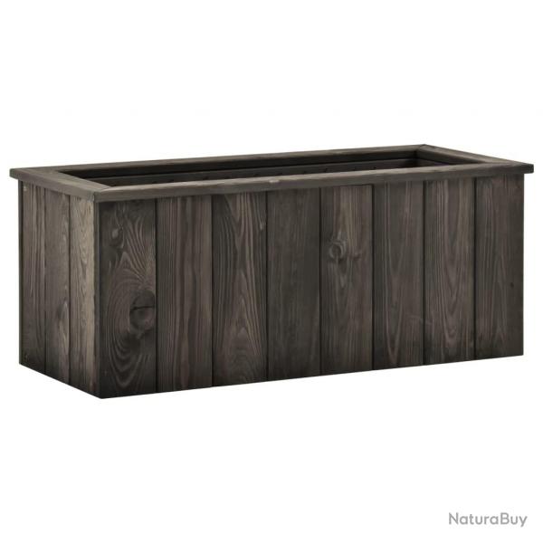 Jardinire lit surlev plantes fleurs jardin 74 x 32 x 30 cm bois de pin massif gris fonc 02_0001